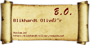Blikhardt Olivér névjegykártya